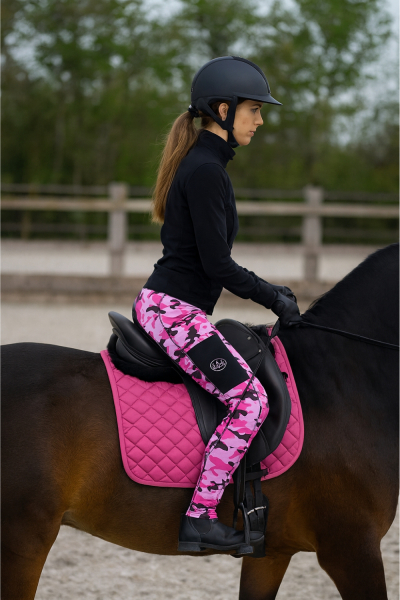 Riding Thights "Camouflage Pink " with high grip